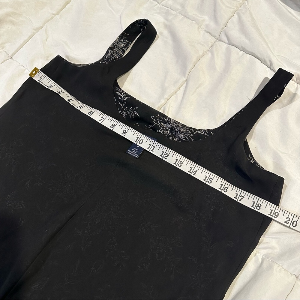 Vintage Ann Taylor Silk Floral Black Midi Dress - Picture 9 of 11